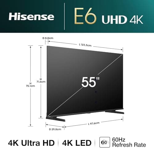 Hisense 139 cm (55 inches) E6N Series 4K Ultra HD Smart LED Google TV 55E6N (Black) 2