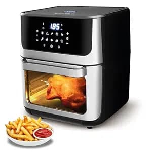 KENT Digital Air Fryer Oven 12L with Rotisserie Function | 1800W | 360° Rapid Heat Circulation | 10 Preset Menus | Bake, Grill & Roast | Digital Display & Touch Control Panel | Dehydration Function