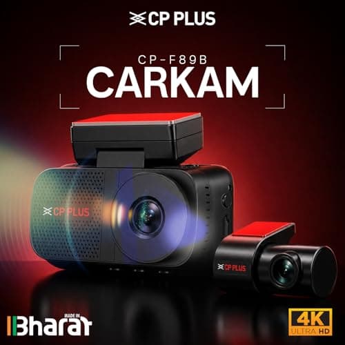 CP PLUS Dash Cam for Car CP-F89B | True 4K 8MP Dual Dashcam Front and Rear Camera | Sony STARVIS 2 IMX678 | Built-in GPS | WiFi (AP Mode) Dashcam | 3" Display | WDR Night Vision | Supports 1TB SD Card 2