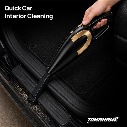Tomahawk® Electric Car Vaccum Cleaner for Car & Wet Cleaning with Suction Power 5000pa | 4.5 Meter Power Cord Cable -12V DC Supply | 120 W Rated Power | 150ml Dust Cup Capacity (Electric) 3