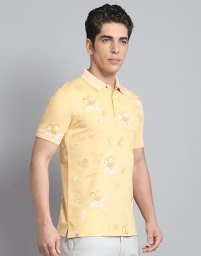 Monte Carlo Men's Regular Fit Polo T-Shirt | Half Sleeve | Printed Collared Tee | Casual Everyday Wear | Stylish & Comfortable Tshirt for Men Yellow XXL (Pack 1) 4