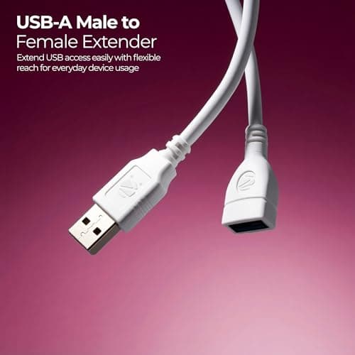 Zebronics UEC50 USB Extension Cable, 5 Meter Length, 480Mbps Data Transfer, Full Copper Core, Nickel-Plated Connectors, Durable PVC Build, For Keyboard, Mouse, Pen Drive & USB Devices 3