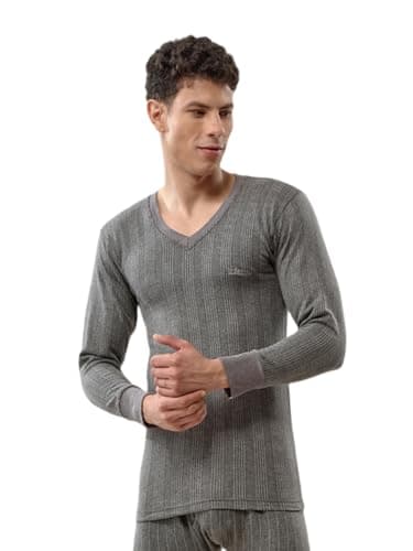 Lux Inferno Cotton Men's Regular Fit Thermal Top (Inferno_Ch_Fs_Vn_90_Charcoal Melange_Large)