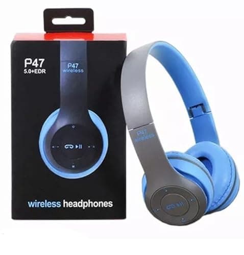 P47 New Trend Headphone Wireless Sports Microphone Bluetooth Headset (Blue)