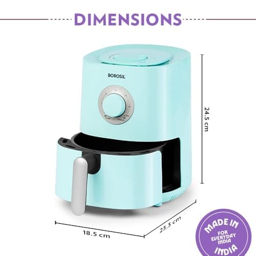 Borosil Best 1.2 L Air Fryer | 4 in 1 Function with QuickFry Technology, Auto Off Function | Air Fryer for Bake, Grill, Roast, Reheat etc. | 90% Less Oil | 2 Year Warranty | Black 2