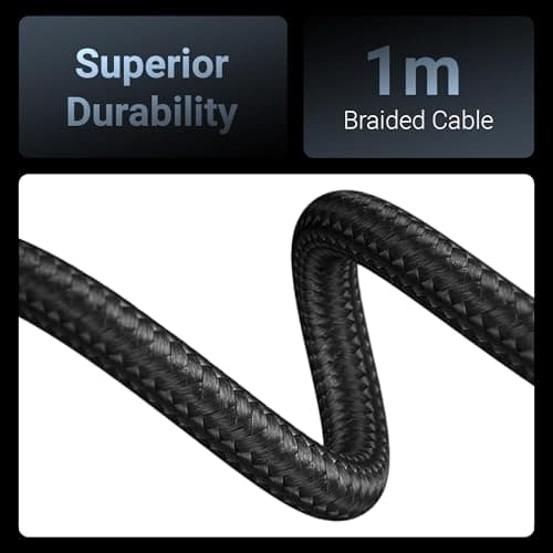 Zebronics Wattz 60CC3 Type-C to Type-C Braided Cable, PD 60W, Upto 480Mbps Data Sync, 1 Meter, Durable, Charge & Sync, Rapid Charging, Multicolor Breathing LED, For Laptops, Tablets, Mobiles (Black) 5