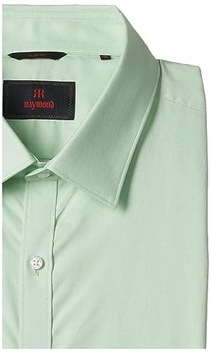 Raymond Cotton Men's Solid Slim Fit Shirt (RMSX12555-N2_Light Green, 40 2