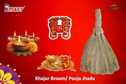 Mast Kersuni Khajur/Palm Dry Leaves Soft Broom for Home/Outdoor/Temples/Schools Floor Cleaning (Pack of 2) 3