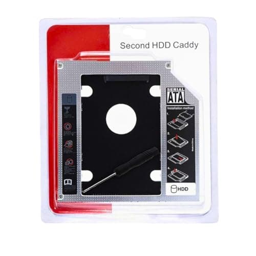 Speedio SATA 2nd HDD Caddy for Laptop | SSD & HDD Enclosure Adapter | Slim Optical Bay Hard Drive Tray | High-Speed Transfer | 2nd Hard Drive Adapter for Laptop | Pack of (12.7MM)
