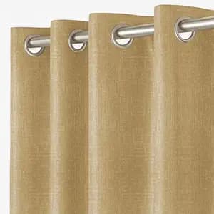 LINENWALAS 100% True Blackout Curtains 6 Feet Long 1 Panel, Embossed Cladding Texture, Thermal Insulated & Noise Reducing Room Darkening Curtains for Living Room (Dune)