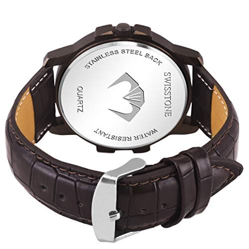 SWISSTONE Analog Men's Leather Watch (Brown Dial Brown Colored Strap) 3