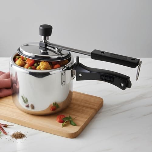 Shri & Sam 3 Litre Stainless Steel Pressure Cooker | Mirror Finish Pressure Cooker with Induction Base | Inner Lid Design | Gas & Induction Compatible | Durable Everyday Cooking Cooker 4