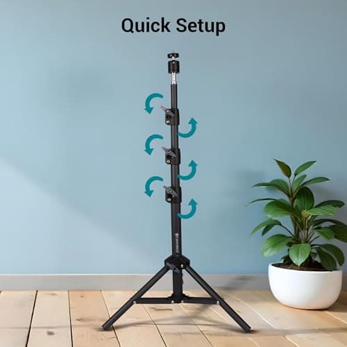 ZEBRONICS PSH01, Projector Tripod Stand, 360° Rotatable, Foldable and Portable Design, Metal Body, 4 Level Height Adjustment, Supports Upto 5kg, Easy to Setup, with 6.35 mm Mounting Screw 4