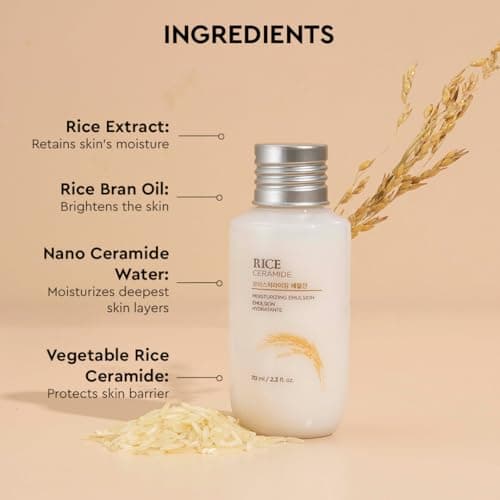 The Face Shop Rice & Ceramide Face Cream 70ml | Barrier Repair Moisturizer for Dry Skin, Intense Hydration & Strengthening | 12Hr Moisture Lock | Korean Skincare 5