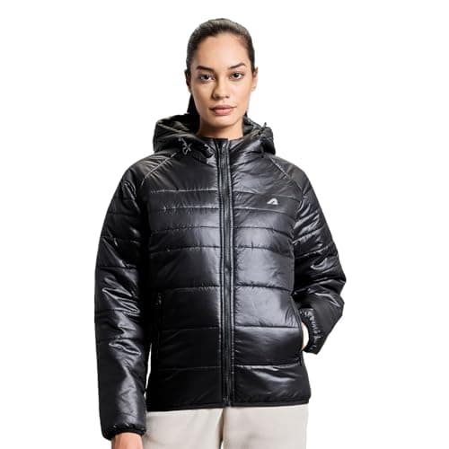 Boldfit Puffer Jacket For Women Hooded Jacket For Women Winter Wear Winter Jacket Full Sleeve Jackets For Women Insulated Winter Jacket For Women Monsoon Winter Wear For Women Jacket - Black S