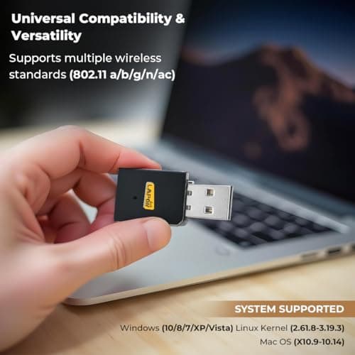 Lapcare LAPAIR Wireless Laptop 300Mbps Nano USB 2.0 Adapter, Compact WiFi Dongle for Fast Internet, Compatible with Windows, Linux, Mac, 1-Year Warranty (LWD-300, Black 3