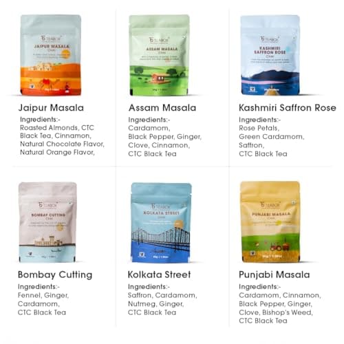 Teabox Authentic Indian Spiced Chai Trial Pack | 10 Unique Chai Blends × 30g/1.05 oz | 300g/10.58oz Total | No Artificial Flavors | Small-Batch Crafted 5
