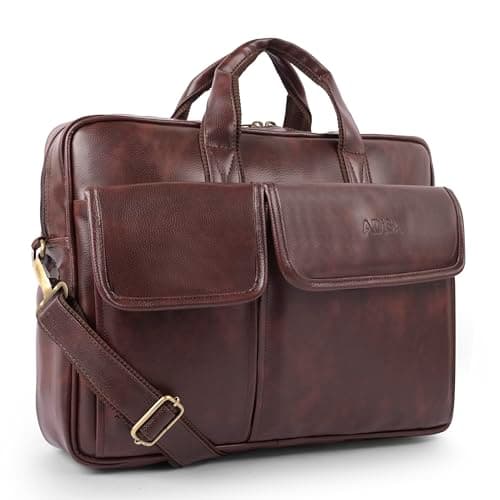 ADISA Laptop Messenger Office Bag Briefcase for Work for Men (LB6055-BRO)