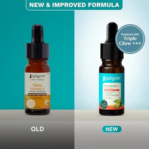 Pilgrim 10% Vitamin C Face Serum 10 ml for Glowing Skin with Niacinamide | Reduces Dark Spots & Evens Skin Tone | For Oily, Combination, Normal Skin Types | Skin Brightening Serum for Men & Women 2