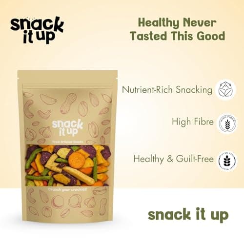 Snack It Up Vacuum Cooked Mix Vegetable Chips (90g) | Healthy Chips | 8 Real Dehydrated Air Fried Healthy Snacks | Gluten Free, Vegan, Plant Based | Low Oil, Zero Preservatives | Organic , Non GMO, Lo 3