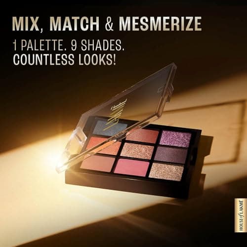 LAKME 9 in 1 Eyeshadow Palette, Sunkissed, 11.7g, for Captivating Eye Looks, with One-Stroke Payoff & Smooth Texture, Matte Shimmer and Metallic, Blendable & Buildable, for Women 2