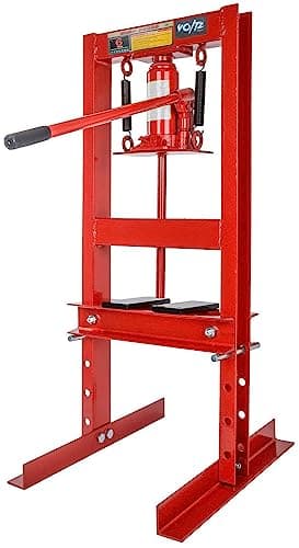 VOLTZ tools 6-Ton Hydraulic Shop Floor Press with Press Plates and H Frame is best for Gears and Bearings