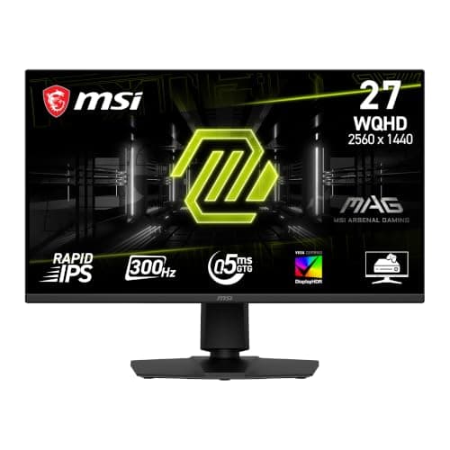 MSI MAG 275QPF X30 27-Inch WQHD Gaming Monitor, 2560x1440 Rapid IPS, 300Hz, 0.5ms, DisplayHDR 400, AMD FreeSync Premium, AI Vision, HDMI 2.1, DP 1.4a, Frame-Less, Tilt/Height Adjustable, Black