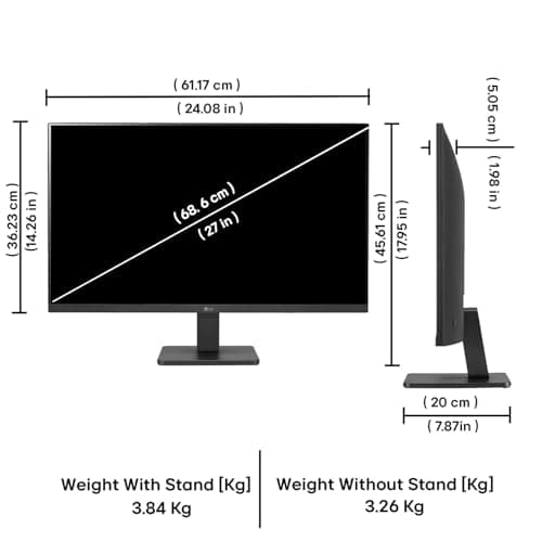 LG 27MR400 68.6 cm (27 Inch) FHD (1920x1080) IPS PC Monitor with 100Hz, 5ms (GtG), Flicker Safe & Reader Mode, AMD FreeSync, D-Sub, HDMI, Tilt Adjustable, 3-Side Virtually Borderless Design (Black) 4