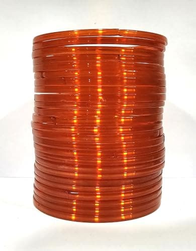 Tanush Women’s Plain Glass Bangle Set Traditional Bangles Chudi Set For Daily Wear Party And Festive Use (Pack Of 24) (Orange, 2.4) 3