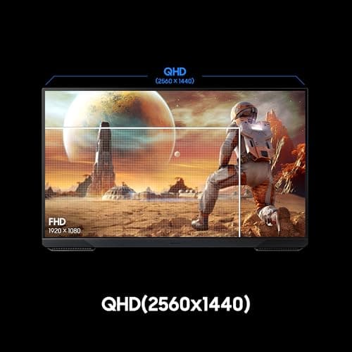 Samsung 32" Odyssey G5 Gaming Monitor with QHD|180Hz Refresh Rate|1ms Response time|FreeSync|HDR10|Height Adjustable Stand - Tilt/Swivel/Pivot|Display Port|Headphone|HDMI|LS32FG510EWXXL|Black 4