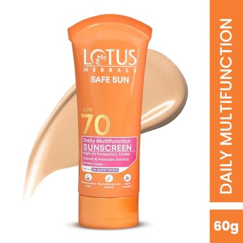 Lotus Herbals Sunscreen Daily Multi Function Sunscreen SPF 70 PA+++ | Carrot and Avocado | Preservative Free | Oil Free | Suitable For All Skin Types | For Women and Men | 60 g 2