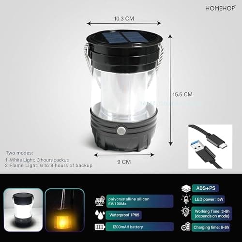 Homehop Solar Light Outdoor Home Waterproof Decorative Flickering Flame Portable Torch LED Rechargeable Table Lamps for Home, Balcony, Garden, and Indoor Use 5