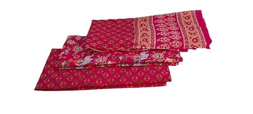 RajYuwati® jaipuri salwar suit cotton dress material for women girls with cotton dupatta full size salwar suit set unstitched fabric materials (rani pink)