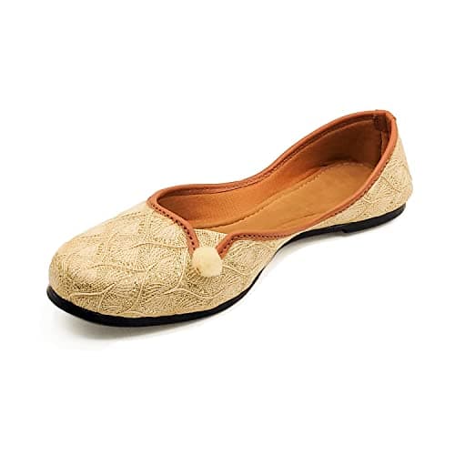 CatBird Women's Golden Glitter Emboidery Ethnic Jutis 9UK 4