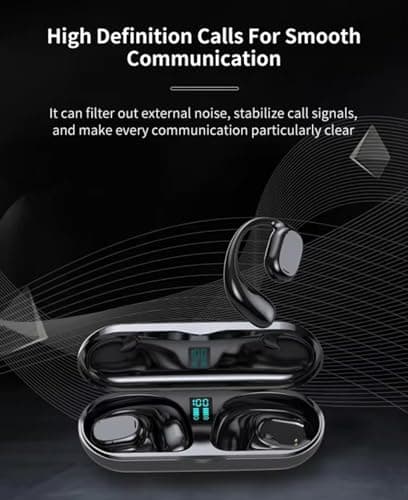 VEHOP JS270 OWS Open Ear Wireless Earbuds with Display | ENC Mic for Crystal-Clear Calls | 30hr Playtime with Type-C Fast Charging | BT5.3 Gaming Bluetooth Earphones | Touch Control Sports Headphone 3