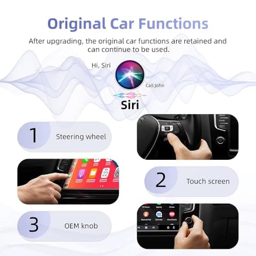 Spiffy 2-in-1 USB Wireless CarPlay Adapter, Advance Siri Support Plug and Play Bluetooth Wireless Car Receiver for OEM Systems Converts Wired Android Auto/CarPlay to Wireless 5