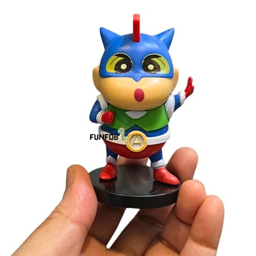 FUNFOB Shinchan Action Figure Height -8cm | Shin chan Figurine Cartoon Figures Toys for Boys & Girls PVC Multicolour | Action - Kamen Dress 4