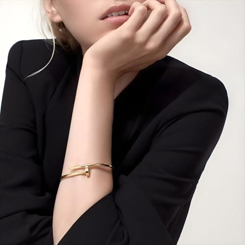 CLEO Be Bold Be You Chunky Gold-Plated Cuff Bracelet Kada for Women | Bold Open Bangle | Anti-Tarnish, Hypoallergenic Fashion Jewellery | Premium Statement Piece 3
