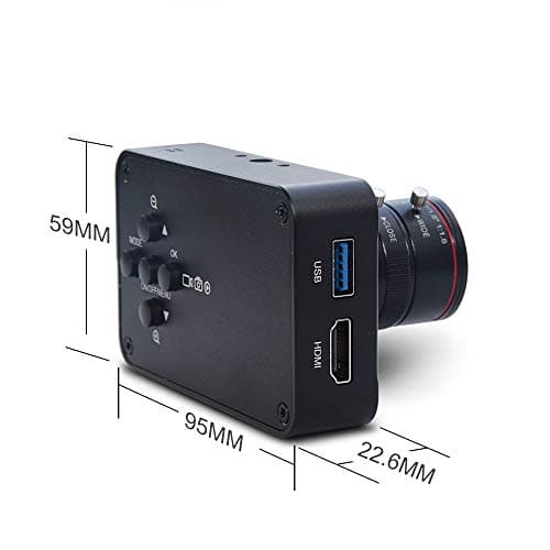 MOKOSE 12MP HDMI Camera 1080P USB HD Streaming Teaching Webcam, Recording 4K@30FPS Industry C/CS-Mount Camera with 6-12mm No Distortion Manual Zoom Lens 3