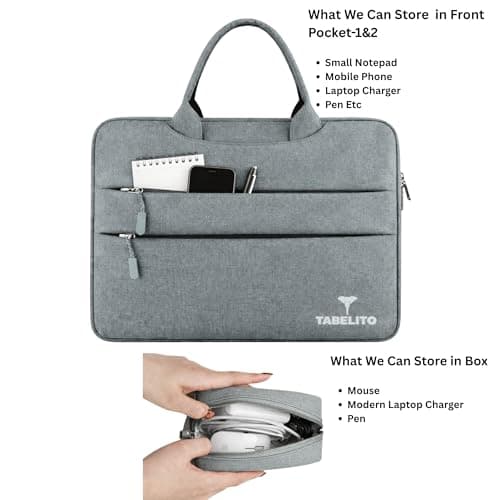 Tabelito Basic 15.6 inch Laptop Bag Sleeve Cover with Box for 15.6 inch HP/Dell/Accer/Apple/Asus/Lenovo/Ultrabook/Razer Etc.-Grey 15.6 INCH 5