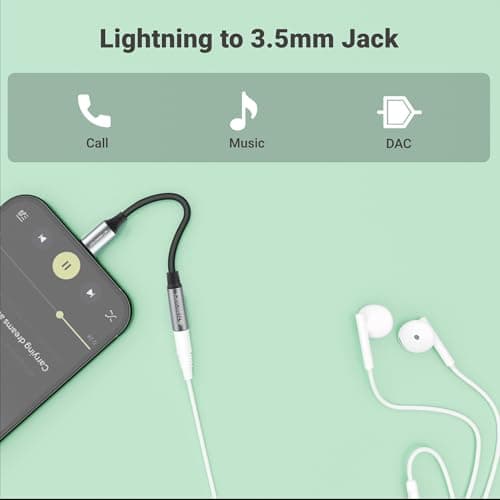 ZEBRONICS LTAux10, Lightning to 3.5 mm Converter, Built-in DAC Chip, Braided Cable, Aluminum Body, Supports Both Mic & Audio, Compatible with iPhone 14 | 13 | 12 | 11 | XS | X | 8 | 7 | 6 | 5 2