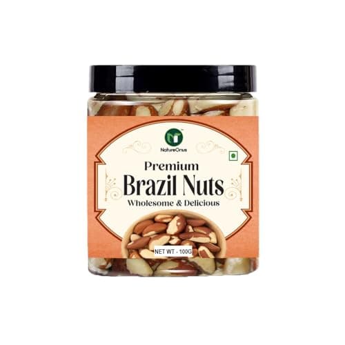NatureOnus Premium Jumbo Brazil Nuts 100gms | Premium Grade Brazil Nut for a Nutritious Delight | Dry Fruits | Whole Brazil Nuts are loaded with high selenium contents
