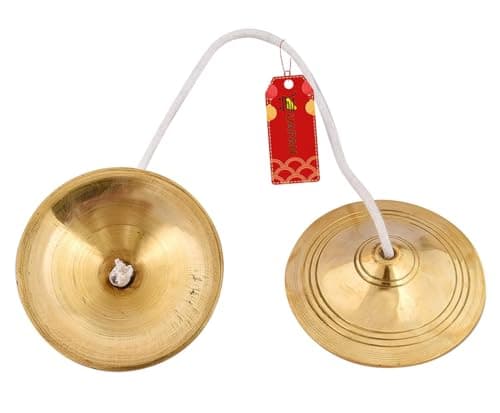 UAPAN Metal Craft Manjeera Traditional Instrument Indian Music (Big, 4 Inch)