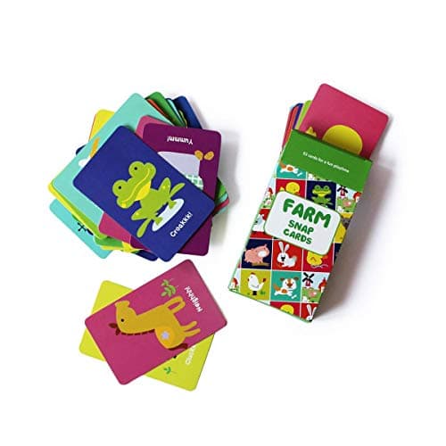 Shumee Farm Animals Matching Snap And Memory Card Game Combo - 52 Snap And 20 Memory Cards | (3 years+) | Educational Farm Themed Card Game For Kids | Develops Memory Skills | Birthday Gift For Kids 4