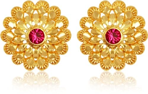 Lila Traditional Wedding Maharashtrian Kolhapuri Thushi Necklace Saaj Thushi Mangalsutra Pendant Locket Necklace Set Jewellery Set with Jhumki Earring Combo 5