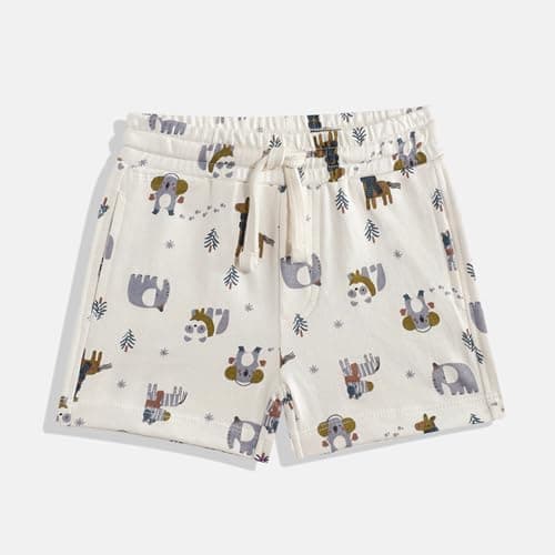 Mothercare Unisex Cozy Animals Printed Short Sleeve 2-Piece Top & Shorts Set for Baby, Infant & Toddler, Multi-Color Outfit 3