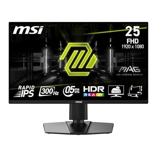 MSI MAG 255PXF 24.5 Inch FHD Gaming Monitor - 1920 x 1080 Rapid IPS Panel, 300 Hz / 0.5ms (GtG, Min.),120% sRGB Colour Gamut, Frameless Design, HDR Ready - DisplayPort 1.4a, HDMI™ 2.0b(FHD@240Hz)