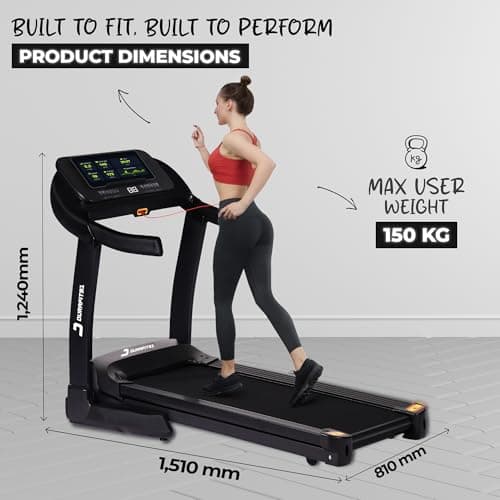 Durafit91™ Vigor Pro 6 HP Peak BLDC Motorized Hydraulic Foldable Treadmill | 25 Level Auto Incline |18 Km/Hr Max Speed | Max User Weight 150 Kg | Bluetooth Speaker | Wynd app | Home use 2