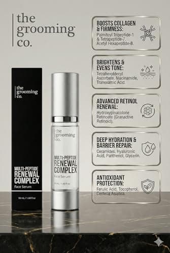 The Grooming Co. Multi-Peptide Renewal Complex Face Serum | Anti-Aging & Brightening | 7% THD Ascorbate (Vit C), 6% Peptides, 2% Granactive Retinoid, 4% Niacinamide & 3% Tranexamic Acid | 30 ml 4