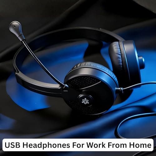 Metaind Wired USB Headphone with Noise Cancelling Mic | HD Sound & Comfort for Zoom, Teams & Call Centers | USB Headset for PC & Laptop | Model: Meta_MT50 (Black) 3